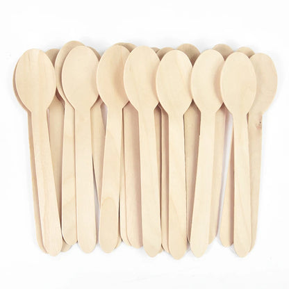 Disposable Wooden Cutlery Set - Rustic Party Tableware for Weddings  Birthdays - ZOOMNSTORE