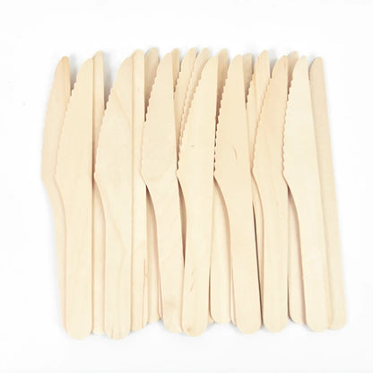 Disposable Wooden Cutlery Set - Rustic Party Tableware for Weddings  Birthdays - ZOOMNSTORE