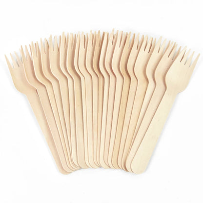 Disposable Wooden Cutlery Set - Rustic Party Tableware for Weddings  Birthdays - ZOOMNSTORE