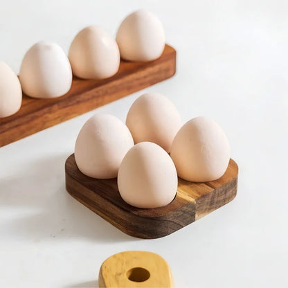 Paulownia Wooden Egg Rack - Kitchen  Restaurant Egg Storage - ZOOMNSTORE