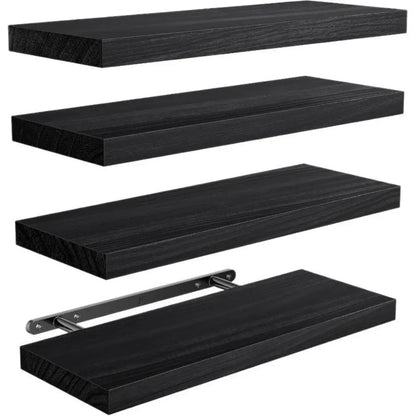 Wooden Wall Mounted Floating Shelf - Multi-Functional Bathroom Storage Shelf - ZOOMNSTORE