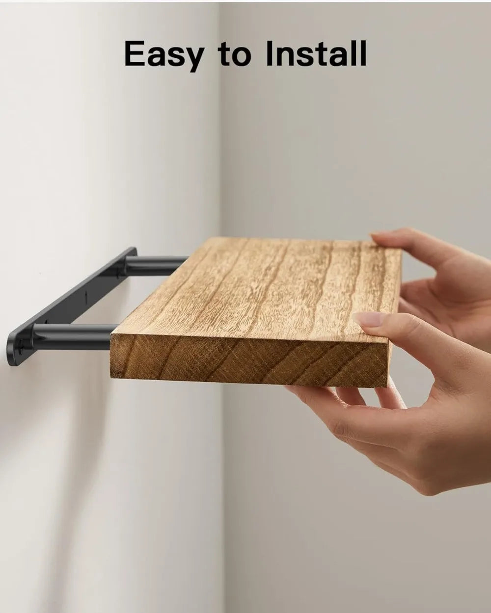 Wooden Wall Mounted Floating Shelf - Multi-Functional Bathroom Storage Shelf - ZOOMNSTORE
