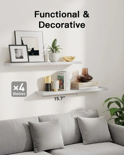 Wooden Wall Mounted Floating Shelf - Multi-Functional Bathroom Storage Shelf - ZOOMNSTORE