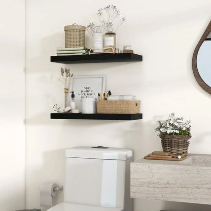 Wooden Wall Mounted Floating Shelf - Multi-Functional Bathroom Storage Shelf - ZOOMNSTORE