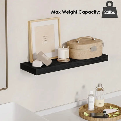 Wooden Wall Mounted Floating Shelf - Multi-Functional Bathroom Storage Shelf - ZOOMNSTORE