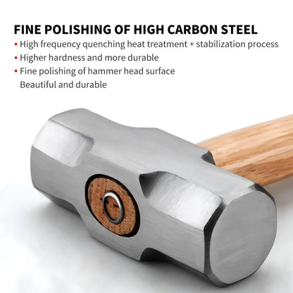 Heavy Duty Sledge Hammer - Forged Steel Wooden Handle 2LB3LB4LB Options - ZOOMNSTORE