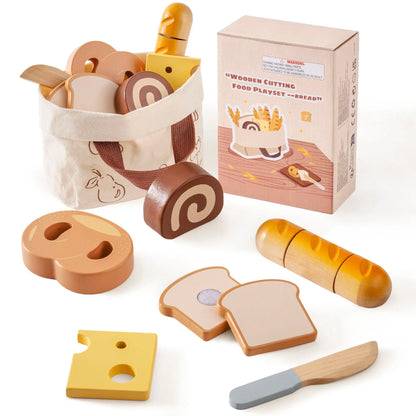 Robotime Robud Kitchen Pretend Toy Wooden Classic Game Educational Toy For Children Kids Gift Cutting Fruit Vegetable Food Set - ZOOMNSTORE