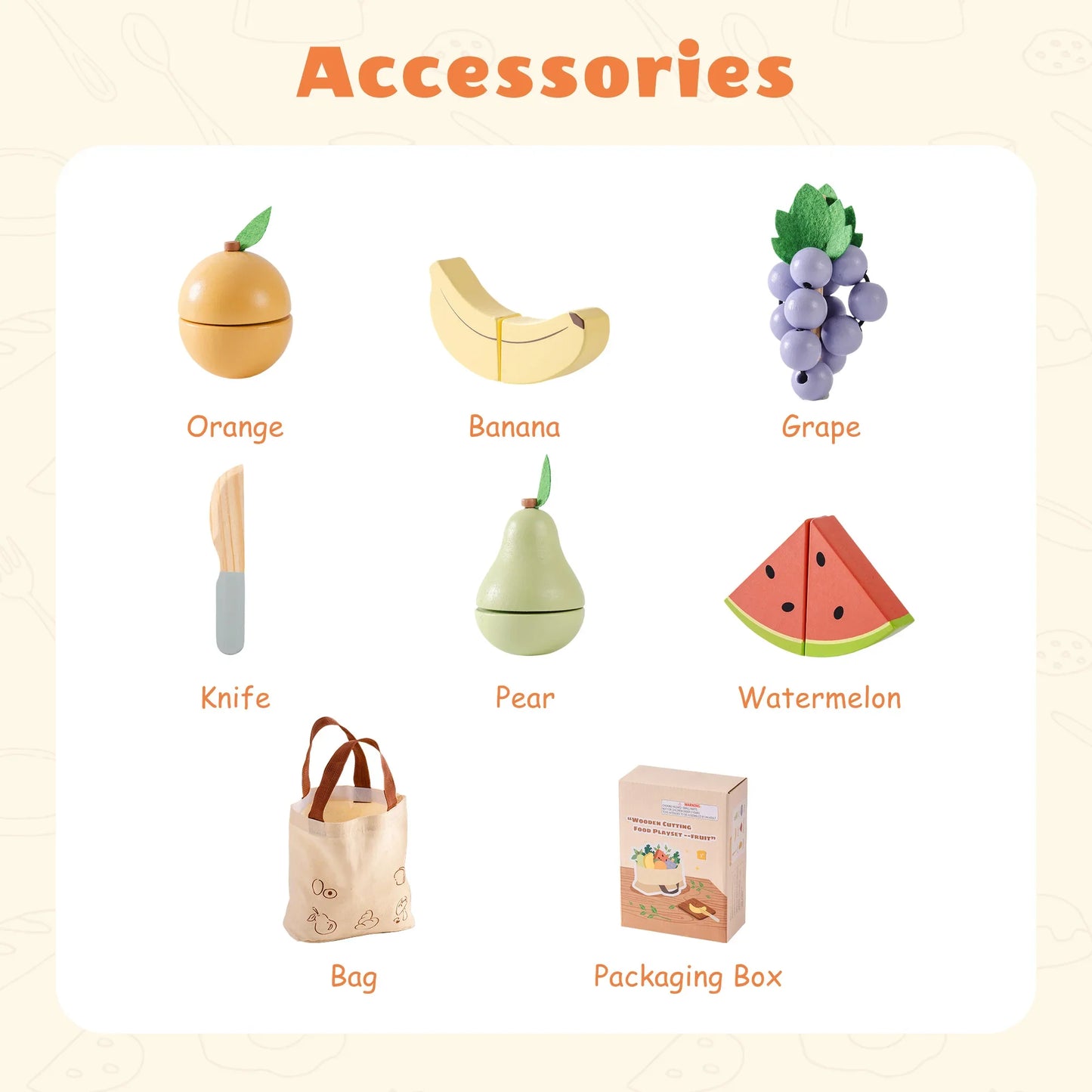 Robotime Robud Kitchen Pretend Toy Wooden Classic Game Educational Toy For Children Kids Gift Cutting Fruit Vegetable Food Set - ZOOMNSTORE