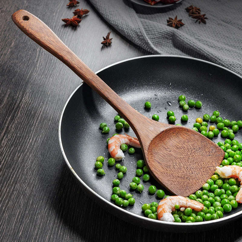 Wooden Kitchen Utensils | Eco Friendly Cooking Tool Sets With Wooden Handle Spatula - ZOOMNSTORE