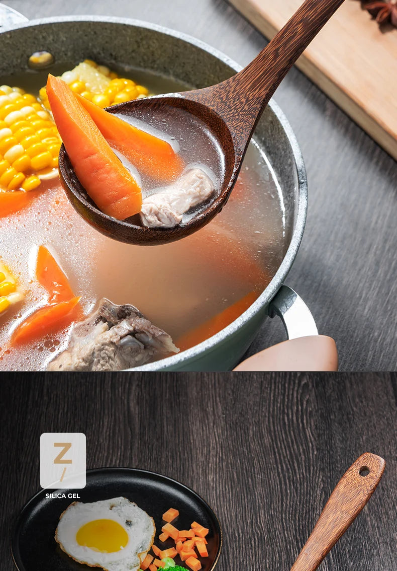 Wooden Kitchen Utensils | Eco Friendly Cooking Tool Sets With Wooden Handle Spatula - ZOOMNSTORE