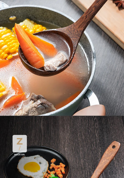 Wooden Kitchen Utensils | Eco Friendly Cooking Tool Sets With Wooden Handle Spatula - ZOOMNSTORE
