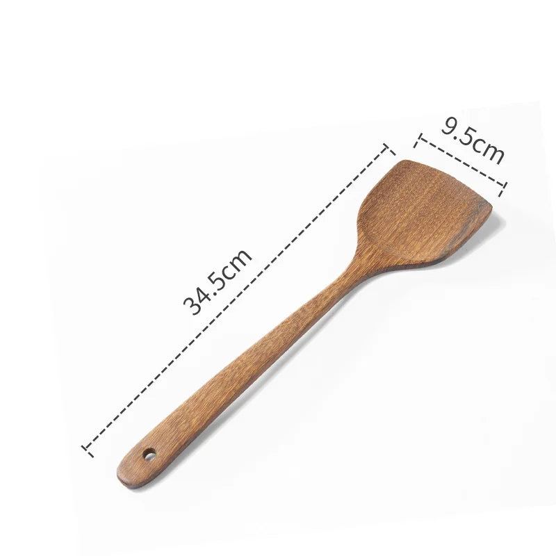 Wooden Kitchen Utensils | Eco Friendly Cooking Tool Sets With Wooden Handle Spatula - ZOOMNSTORE