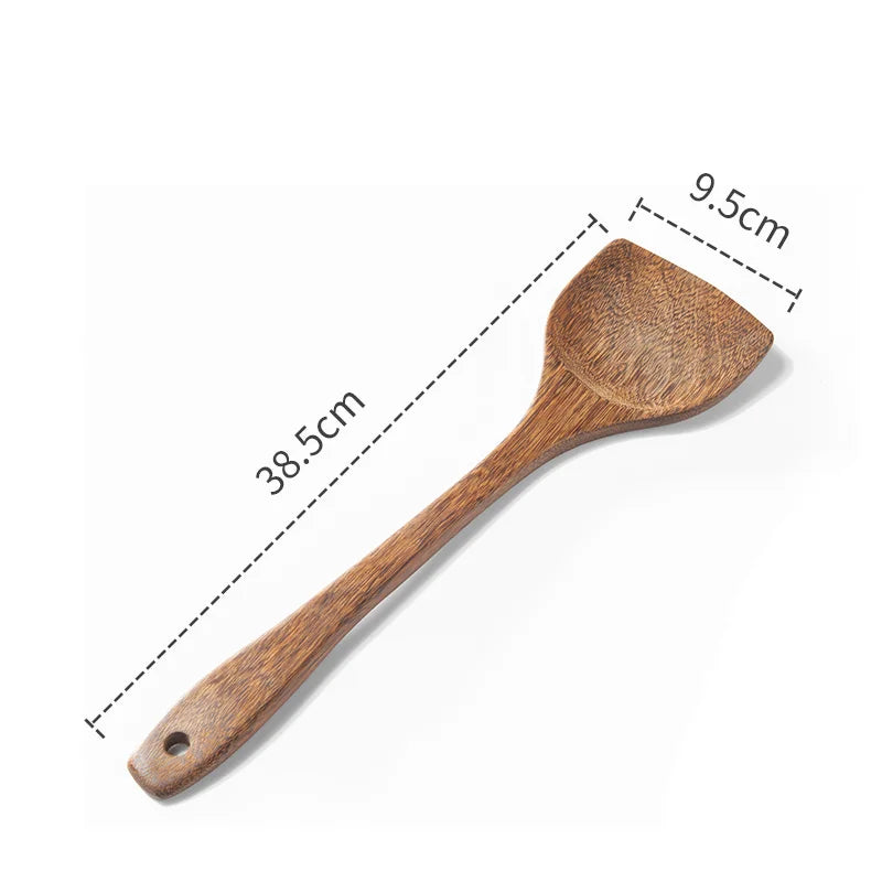 Wooden Kitchen Utensils | Eco Friendly Cooking Tool Sets With Wooden Handle Spatula - ZOOMNSTORE