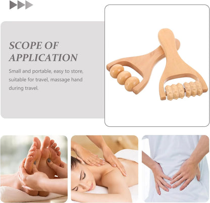 Wooden Massage Roller – Compact Shoulder & Leg Muscle Massager for Full Body Relief - ZOOMNSTORE