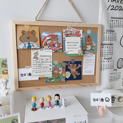 Wooden Message Board – Soft Wood Photo Memo Board 20x30 & 30x40 With Cork - ZOOMNSTORE