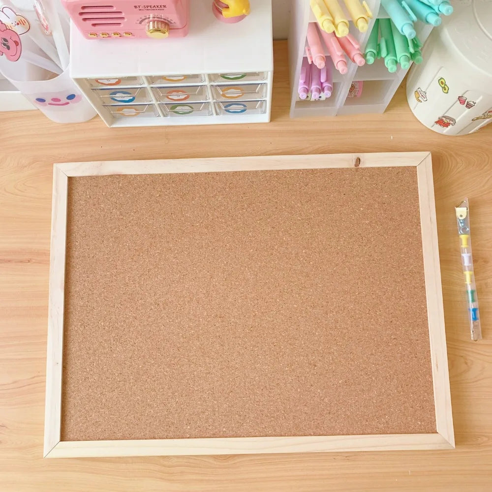 Wooden Message Board – Soft Wood Photo Memo Board 20x30 & 30x40 With Cork - ZOOMNSTORE