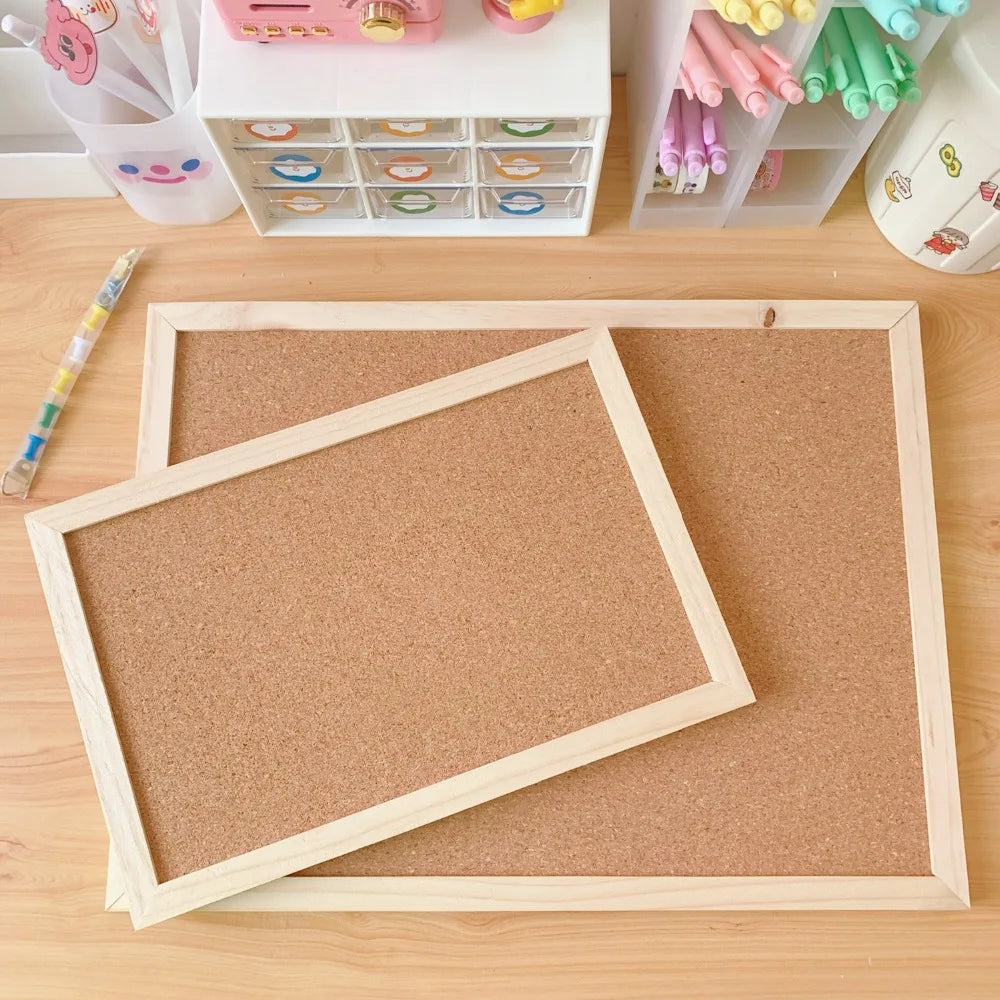 Wooden Message Board – Soft Wood Photo Memo Board 20x30 & 30x40 With Cork - ZOOMNSTORE