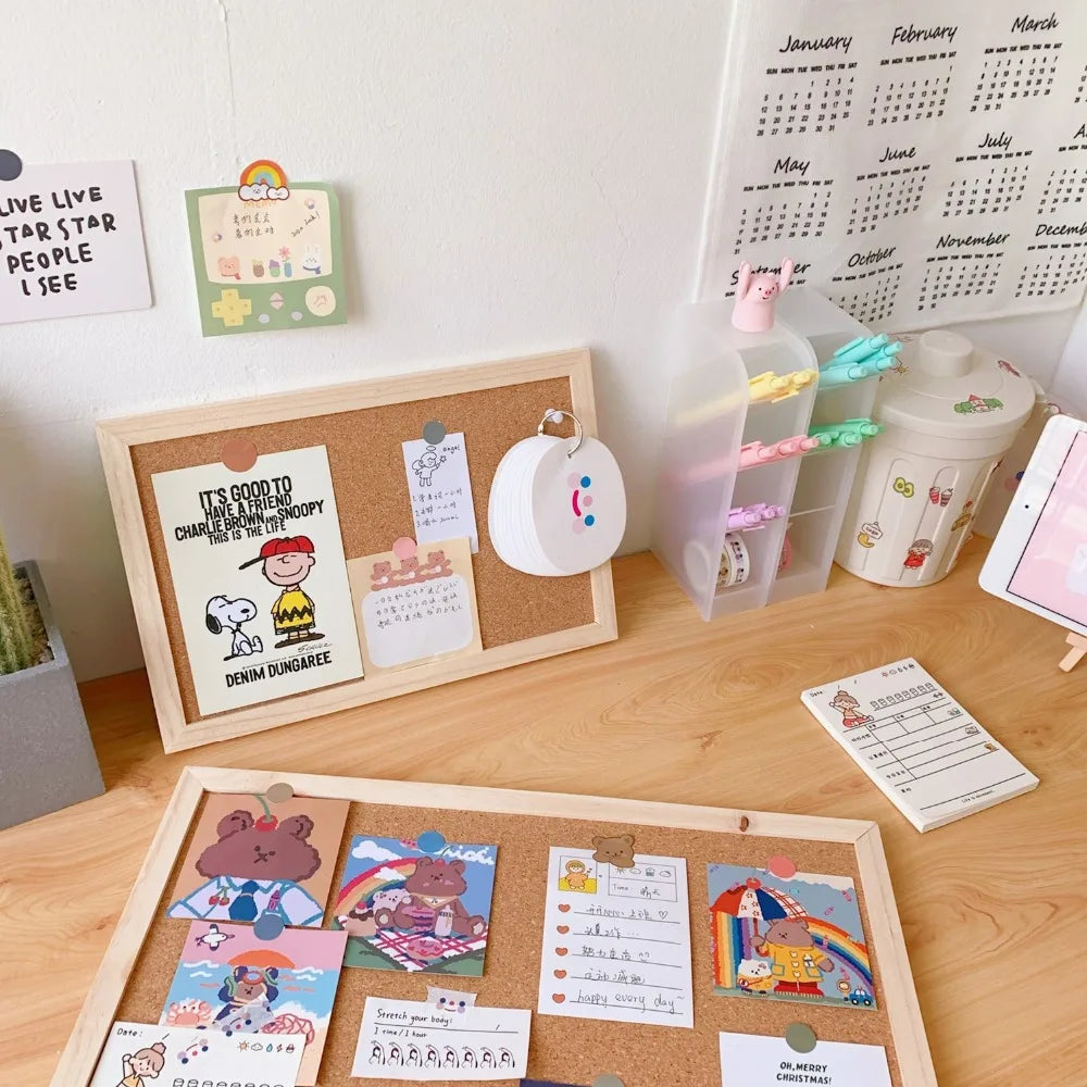 Wooden Message Board – Soft Wood Photo Memo Board 20x30 & 30x40 With Cork - ZOOMNSTORE