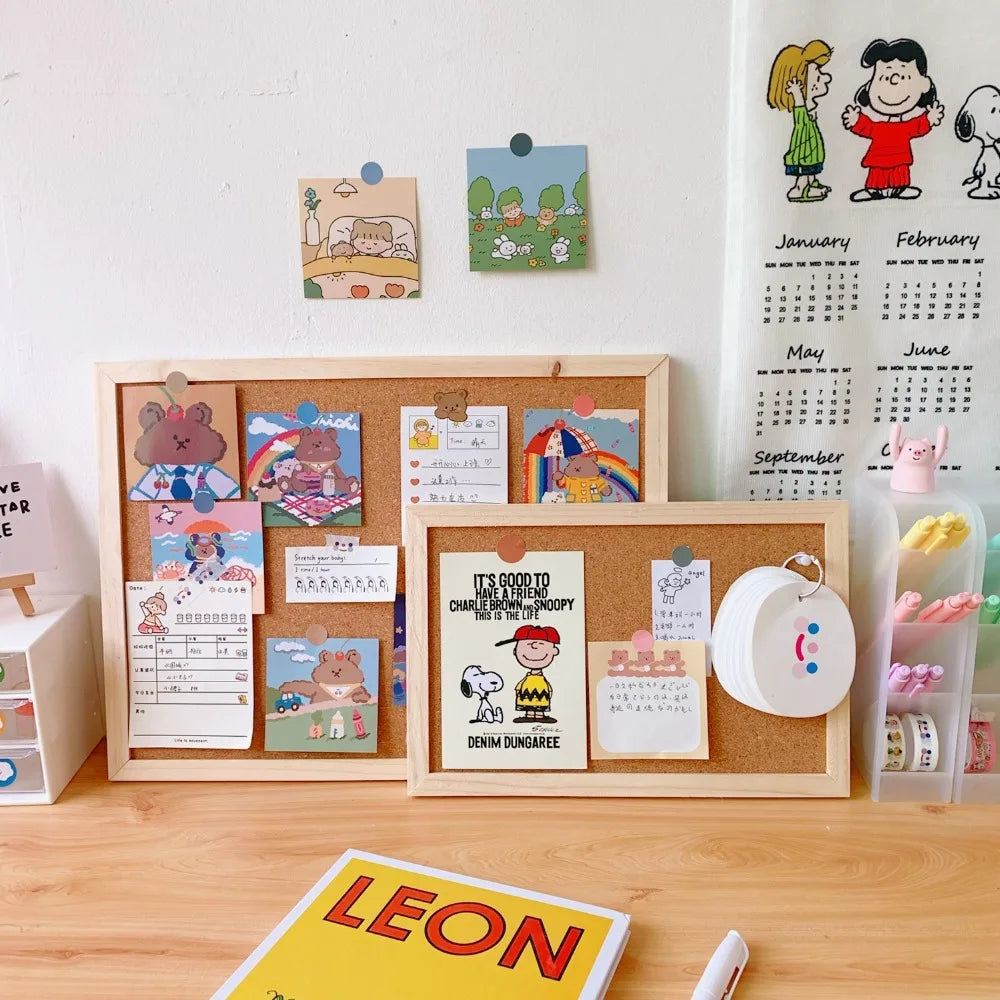 Wooden Message Board – Soft Wood Photo Memo Board 20x30 & 30x40 With Cork - ZOOMNSTORE