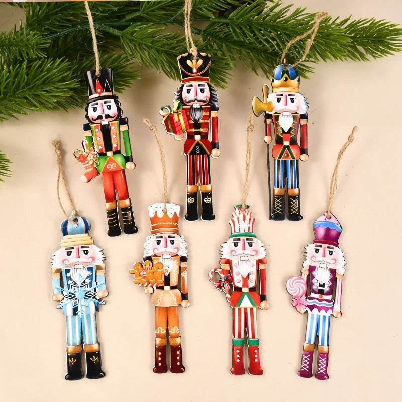 Wooden Nutcracker Soldier Ornaments - 12Pcs Xmas Tree Decorations Christmas  New Year Gift 2024 - ZOOMNSTORE