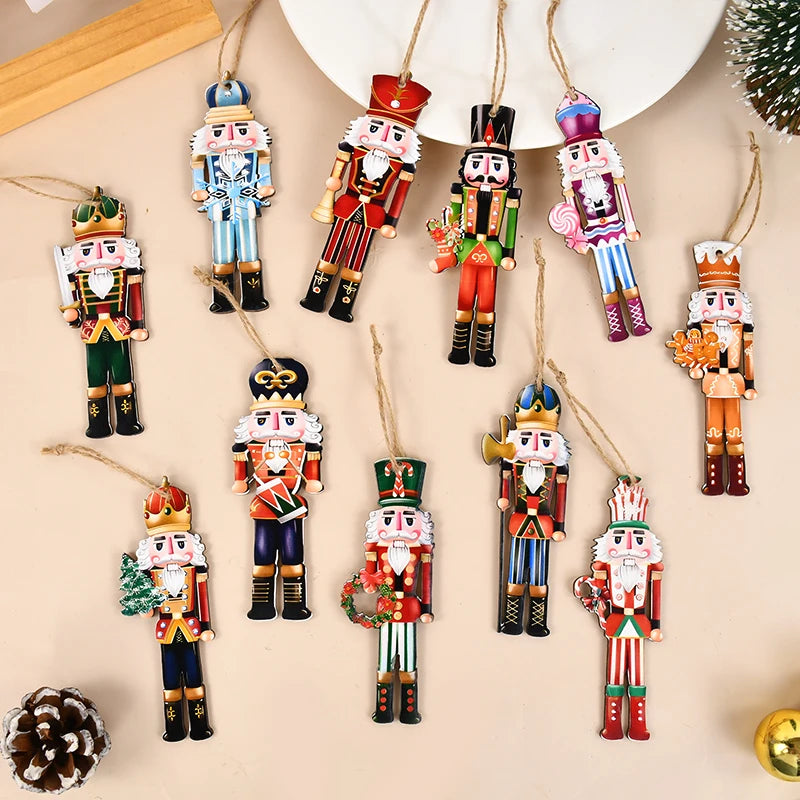 Wooden Nutcracker Soldier Ornaments - 12Pcs Xmas Tree Decorations Christmas  New Year Gift 2024 - ZOOMNSTORE