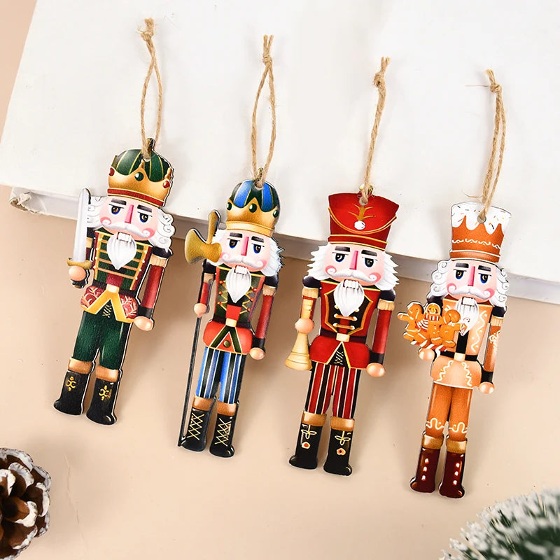 Wooden Nutcracker Soldier Ornaments - 12Pcs Xmas Tree Decorations Christmas  New Year Gift 2024 - ZOOMNSTORE