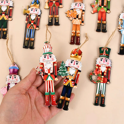 Wooden Nutcracker Soldier Ornaments - 12Pcs Xmas Tree Decorations Christmas  New Year Gift 2024 - ZOOMNSTORE