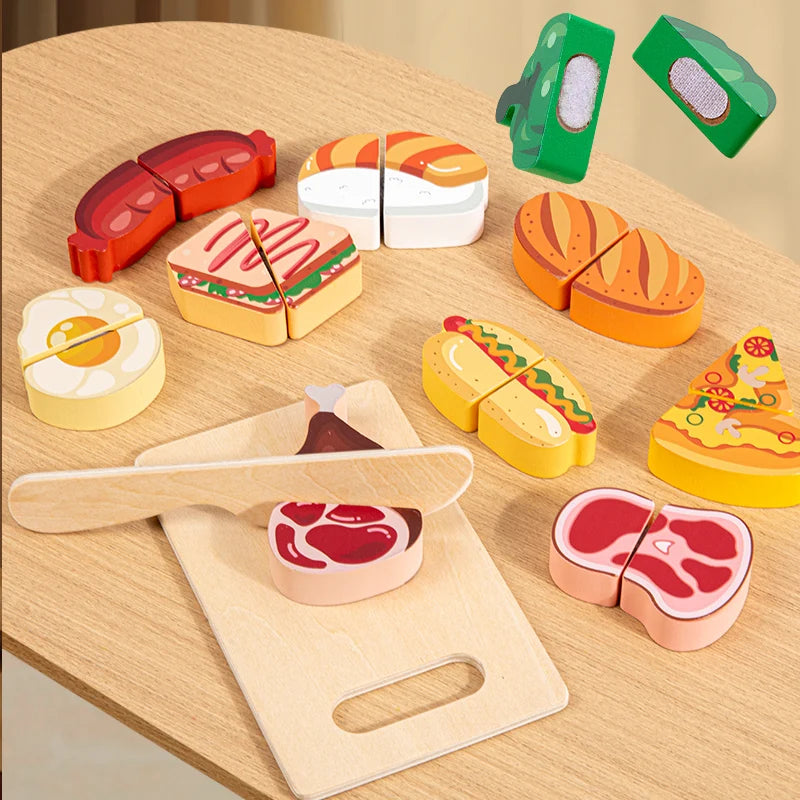 Wooden Pretend Play Simulation Food Fruits Vegetables Toys For Children Kids - ZOOMNSTORE