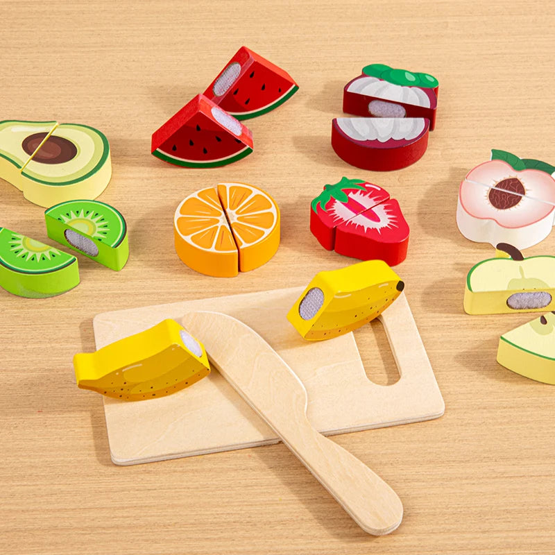 Wooden Pretend Play Simulation Food Fruits Vegetables Toys For Children Kids - ZOOMNSTORE