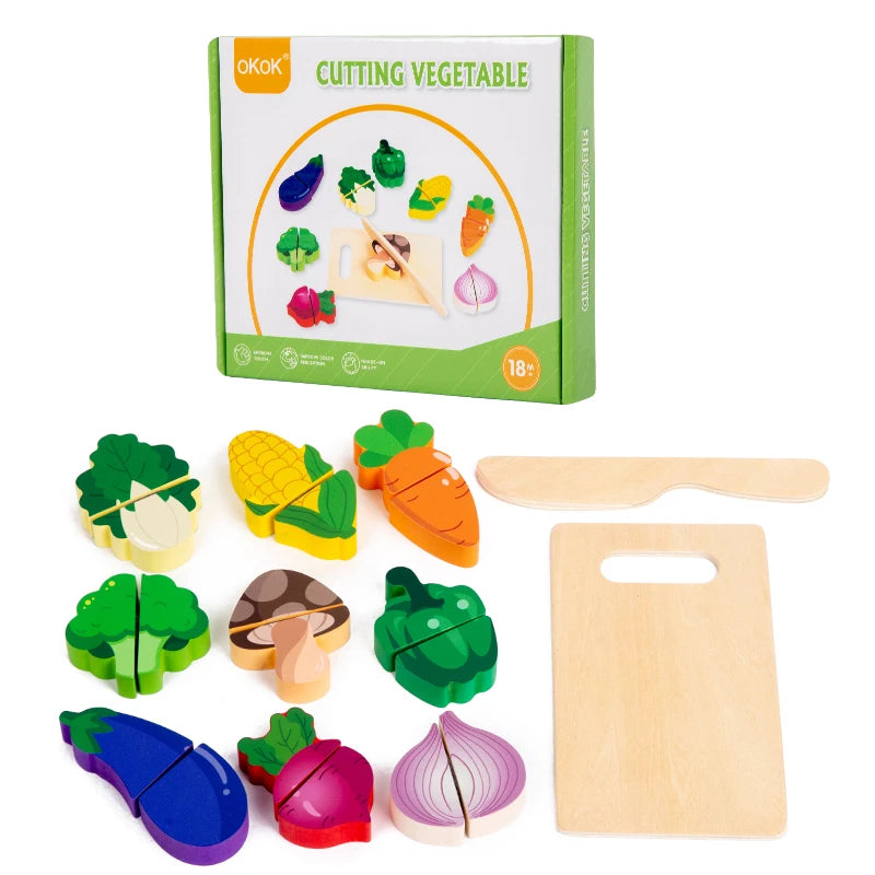 Wooden Pretend Play Simulation Food Fruits Vegetables Toys For Children Kids - ZOOMNSTORE