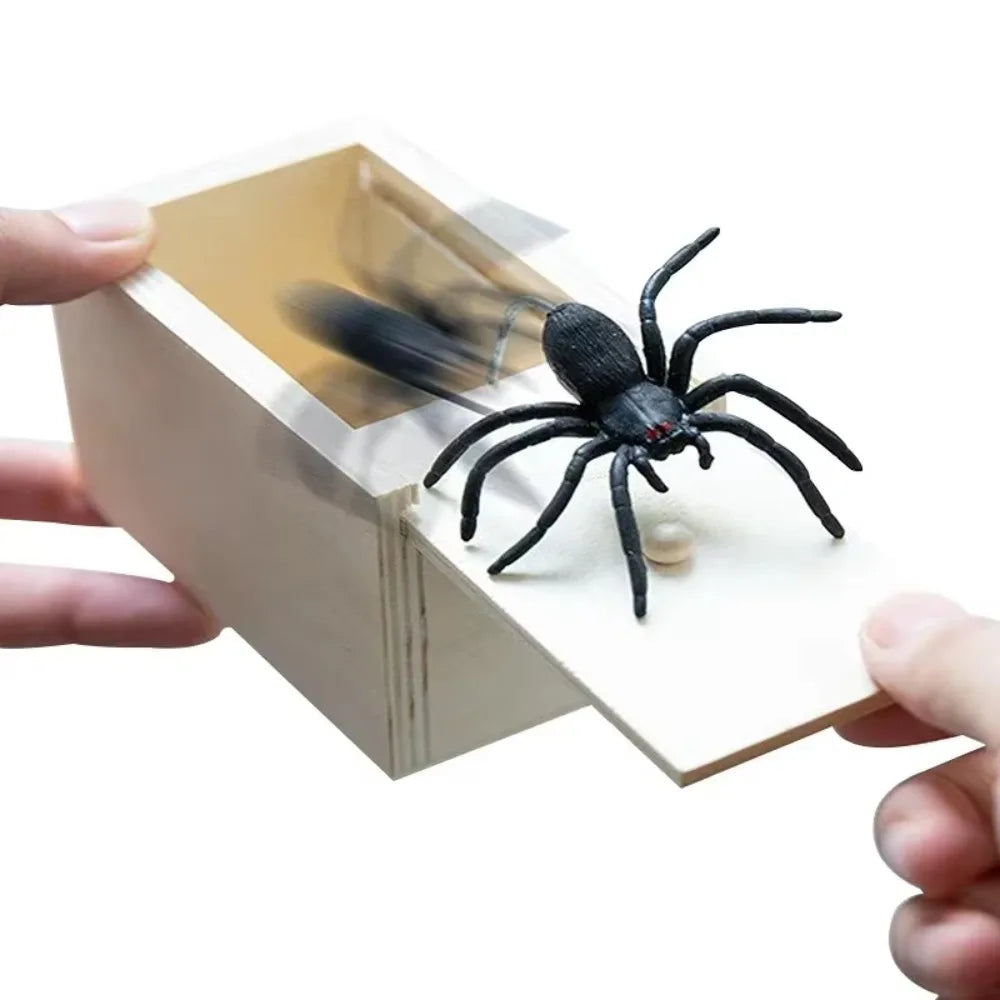 Halloween Prank Scare Box - Wooden Trick Spider Decoration - ZOOMNSTORE
