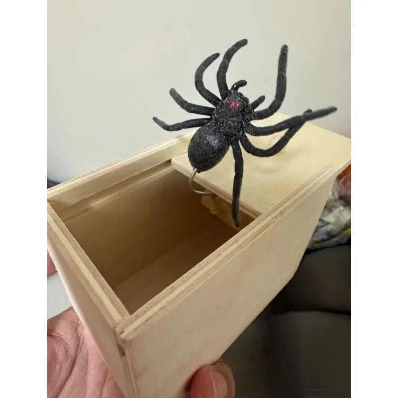 Halloween Prank Scare Box - Wooden Trick Spider Decoration - ZOOMNSTORE