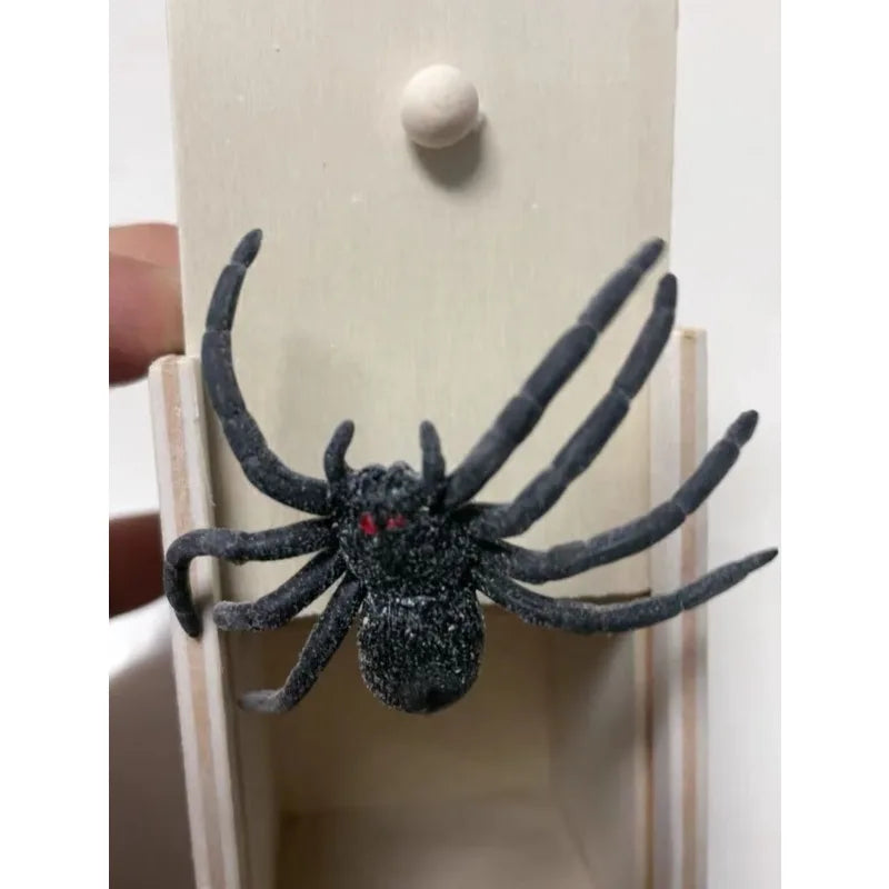 Halloween Prank Scare Box - Wooden Trick Spider Decoration - ZOOMNSTORE