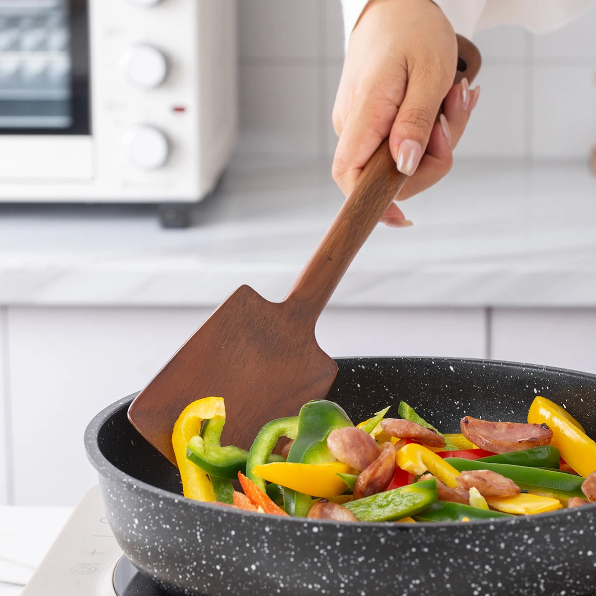 Wooden Spatula - Non-Stick Cooking Utensil Anti-Scalding Kitchen Tool - ZOOMNSTORE