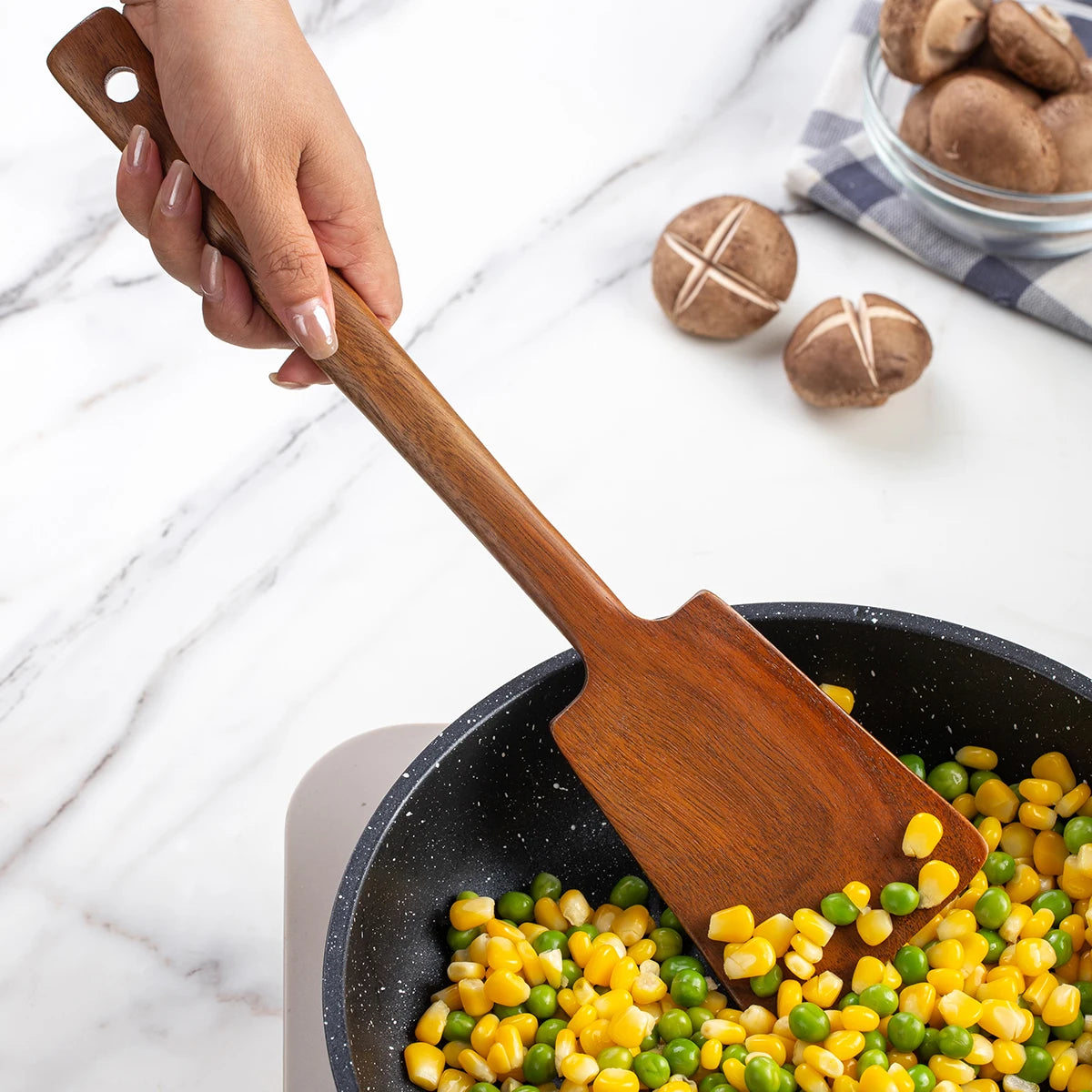 Wooden Spatula - Non-Stick Cooking Utensil Anti-Scalding Kitchen Tool - ZOOMNSTORE