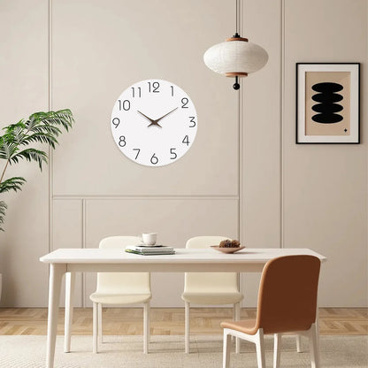 Modern White Pattern Wall Clock - Silent Quartz Decor for Living Room Bedroom Kitchen - 10 to 16 Inches Batteries Not Included - ZOOMNSTORE
