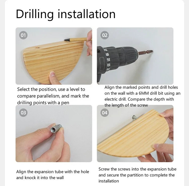 Wooden Wall Shelves - Solid Wood Organizer | Floating Semicircle Shelf For Entryway Storage - ZOOMNSTORE