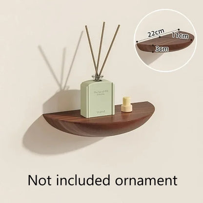 Wooden Wall Shelves - Solid Wood Organizer | Floating Semicircle Shelf For Entryway Storage - ZOOMNSTORE