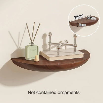 Wooden Wall Shelves - Solid Wood Organizer | Floating Semicircle Shelf For Entryway Storage - ZOOMNSTORE