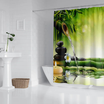Woodland Nature Shower Curtain - Polyester Bathroom Decor with Hooks - ZOOMNSTORE