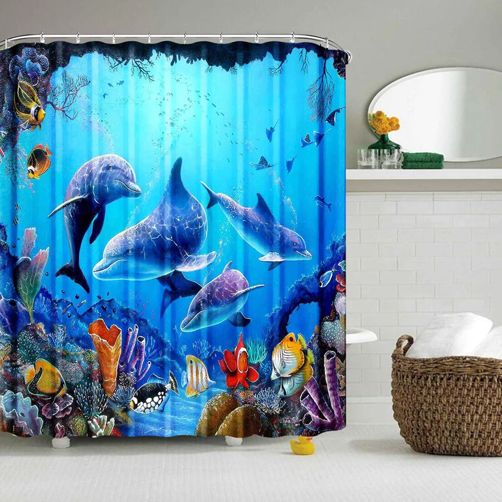 Woodland Nature Shower Curtain - Polyester Bathroom Decor with Hooks - ZOOMNSTORE