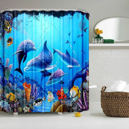 Woodland Nature Shower Curtain - Polyester Bathroom Decor with Hooks - ZOOMNSTORE