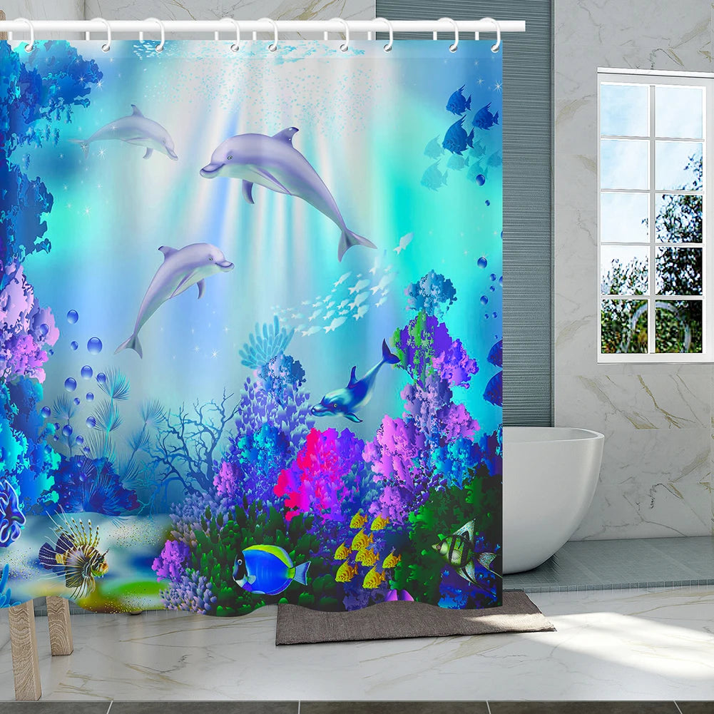Woodland Nature Shower Curtain - Polyester Bathroom Decor with Hooks - ZOOMNSTORE
