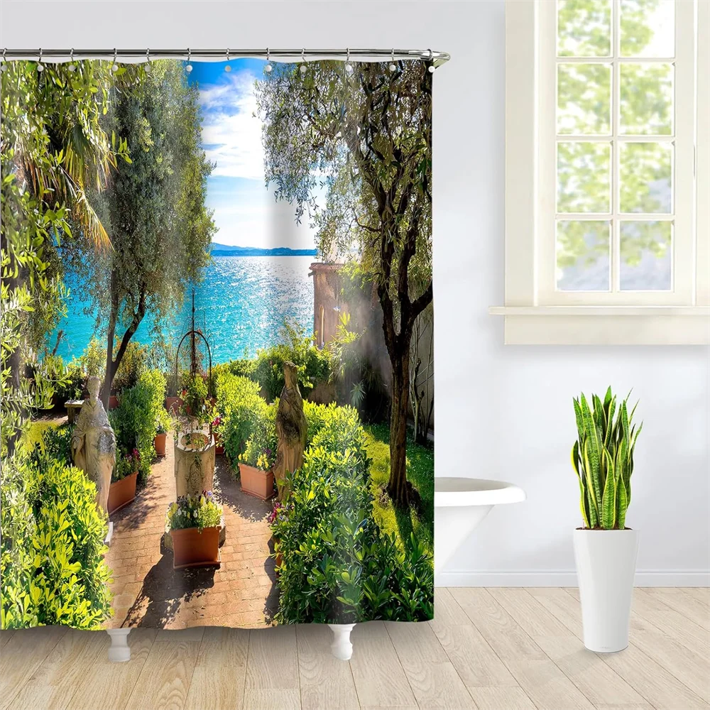 Woodland Nature Shower Curtain - Polyester Bathroom Decor with Hooks - ZOOMNSTORE