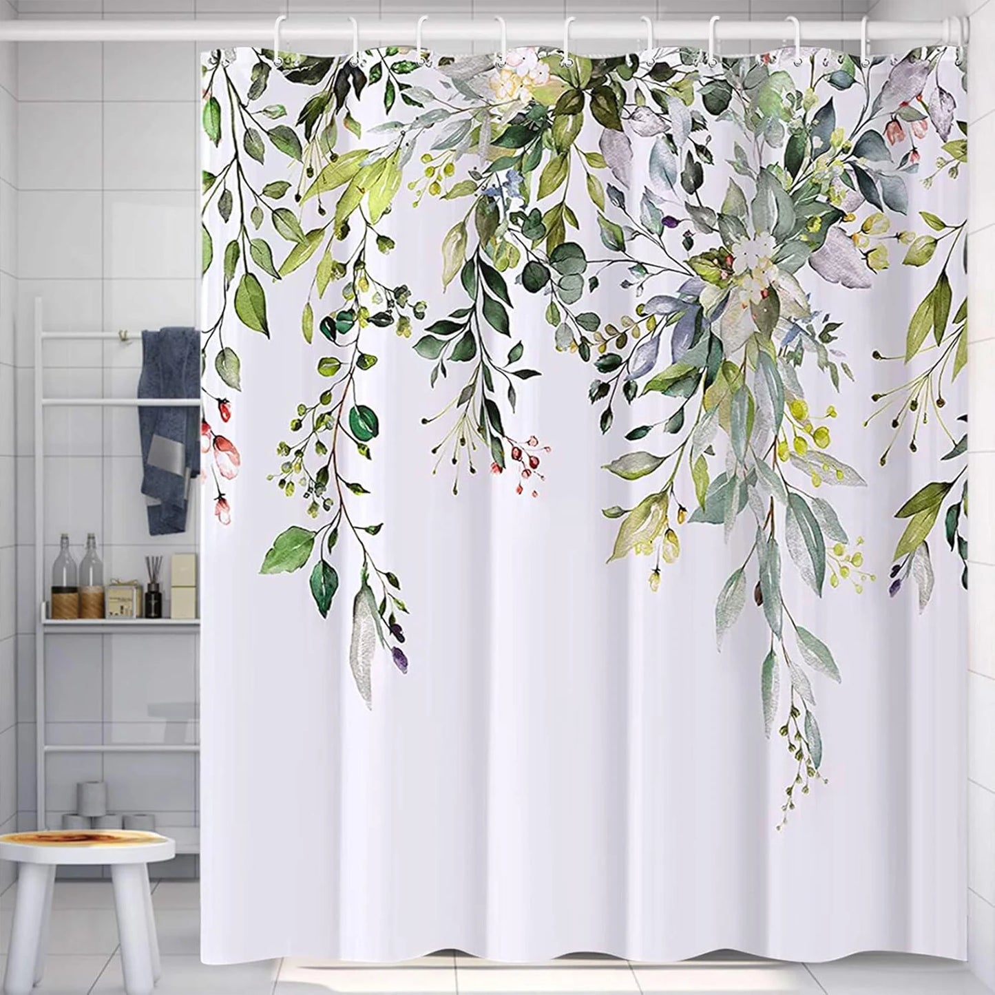 Woodland Nature Shower Curtain - Polyester Bathroom Decor with Hooks - ZOOMNSTORE
