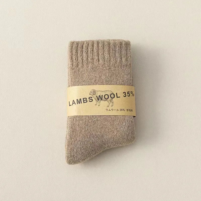 Winter 30% Wool Cashmere Warm Furry Kids Sock Chic Solid Color Calf Sock for Children Thicken Fleece Wool Autumn Warm Stockings - ZOOMNSTORE