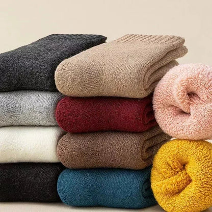 Winter 30% Wool Cashmere Warm Furry Kids Sock Chic Solid Color Calf Sock for Children Thicken Fleece Wool Autumn Warm Stockings - ZOOMNSTORE