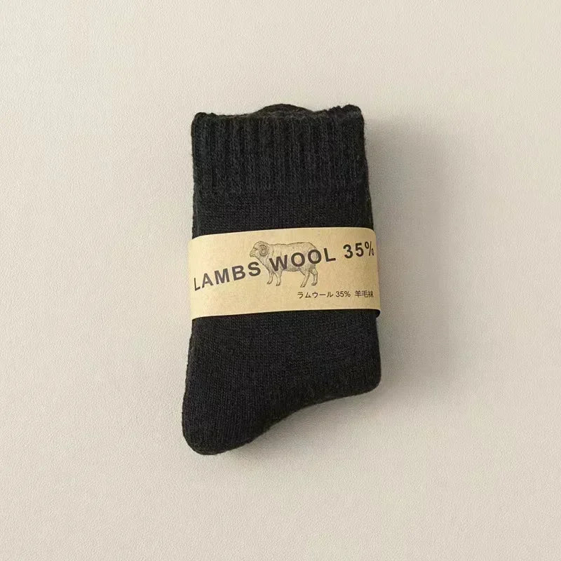 Winter 30% Wool Cashmere Warm Furry Kids Sock Chic Solid Color Calf Sock for Children Thicken Fleece Wool Autumn Warm Stockings - ZOOMNSTORE