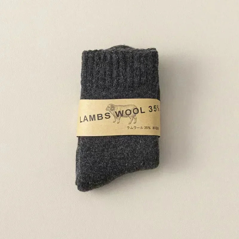 Winter 30% Wool Cashmere Warm Furry Kids Sock Chic Solid Color Calf Sock for Children Thicken Fleece Wool Autumn Warm Stockings - ZOOMNSTORE