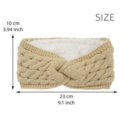 Wool Knitting Headband - Plush Thick Thermal Ear Warmer | Insulated Winter Sports Band - ZOOMNSTORE